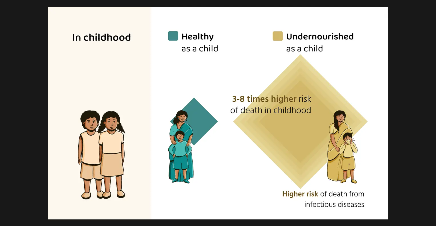 Visual Explainer: Chart showing long term impacts of malnutrition
